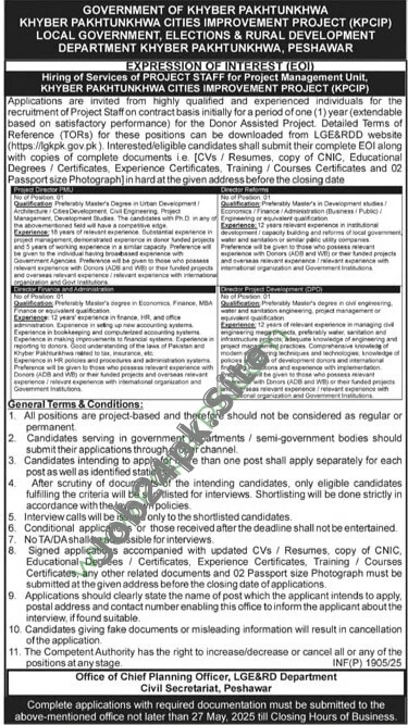 Local Government and rural Development Department Peshawar 2025