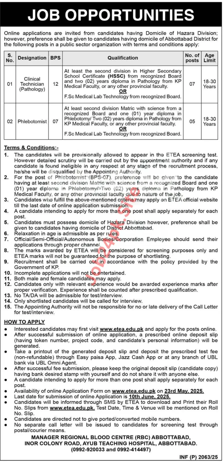 New jobs In Ayub Medical College Abbottabad 2025